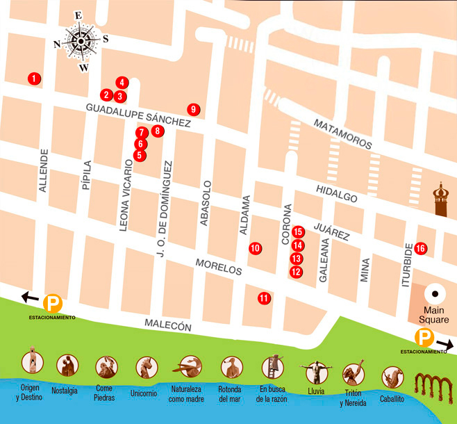 ArtWalk Galleries Map in Puerto Vallarta